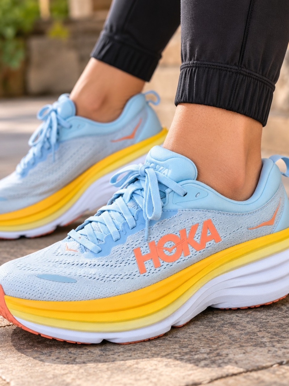 Hoka One One Bondi 8 Running Sneakers 12D Wide Summer Song/Country Air
